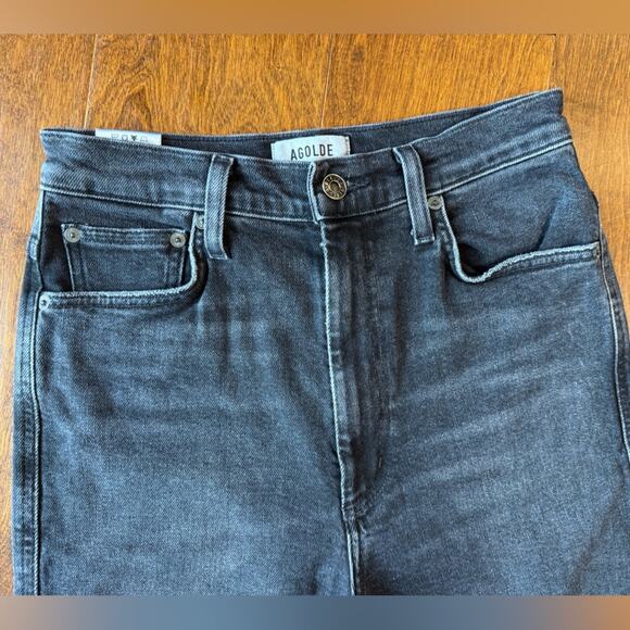 NEW Agolde Pinch Waist High Rise Kick Flare Jeans Panoramic Black Women’s 27 - Picture 3 of 7